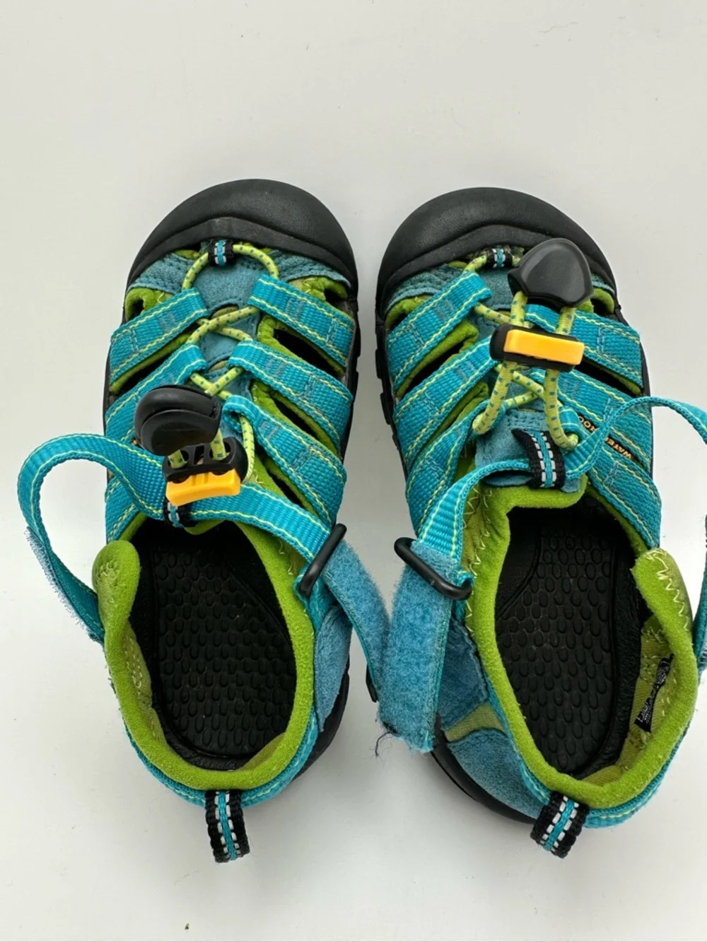 KEEN Newport Youth Aqua Blue / Lime Green Waterproof Sandals YOUTH SIZE 1 2